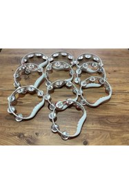 Resim kübraccessory Çıngırak Def, Plastik Metal Zilli Çıngırak Tef Beyaz 10 Adet 