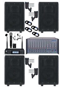 Resim Lastvoice Elit Plus Paket-1 Profesyonel Ses Sistemi Mikser Amfi Hoparlör Mikrofon 