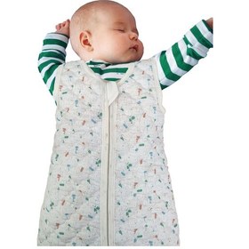 Resim Sitilin Bebek Kalın Elyaflı Uyku Tulumu iç ve Diş Kumaş %100 Doğal Pamuk Çift Kat Özel Kumaş Unisex 2.5 Tog Krem 