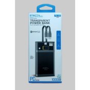 Resim Acl Şeffaf Göstergeli 10000MAH Lightning ve Type-C Kablolu Hızlı Şarj Q3.0 Powerbank 