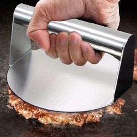 Resim 1 Adet Paslanmaz Çelik Burger Presi - 15,24 cm Yapışmaz Et Kıyma Şekillendirici | Mükemmel Sığır Eti Burgerleri, Sliderlar ve Biftekler İçin | Ergonomik Tutma Kolu ve Düz Yüzey ile Eşit Et Sıkma | İdeal Barbekü Mutfak Aleti 