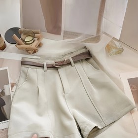 Resim Şık Seri Kadın Vintage A Kesim Geniş Paça Şort - Kemerli Değil, Düz Renk, Makinede Yıkanabilir Yazlık Günlük Giyim, Esnek Olmayan Kumaş, Ofis ve Sosyal Çıkışlar İçin Çok Amaçlı, Sevimli Şortlar, Pürüzsüz Dokulu, Hafif Kumaş, Stil Sahibi Kadınlar 