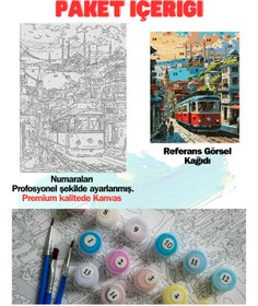 Resim Su'lepas Sayılarla Boyama Çerçeveli Hobi Seti Numaralı Tuval Fırça Boya Dahil Kasnaklı İSTANBUL 40X50 Cm 