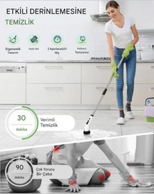 Resim Mpı Bc-4 Şarj Edilebilir Elektrikli Temizlik Fırçası 17 Parça Çok Amaçlı Set Mutfak, Banyo, Araç Beyaz 