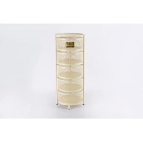 Resim Yıldıray Metal 5 Katlı Metal Açılır Kapanır Krem Paslanmaz Sebzelik 