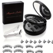 Resim Tekrar kullanılabilir manyetik sahte kirpik seti - Uygulayıcı ile doğal görünüm, hacim verici etkisi, manyetik kirpikler eyeliner olmadan, kuantum manyetik teknoloji, kolay uygulama, yapıştırıcı gerektirmez, birden fazla çift, uzunluk 6-9m 