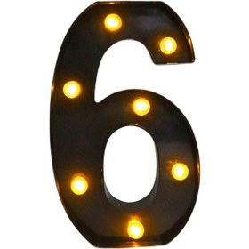 Resim Suntek Sayı İşareti Işığı Sıcak Beyaz Marquee Düğün 6 5.16x8.58x1.57 İnç 