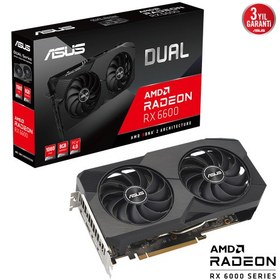 Resim ASUS DUAL-RX6600-8G-V2, 8Gb, 128Bit, GDDR6, 1xHDMI, 3xDP, GAMING Ekran Kartı 