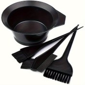 Resim 4 parça/set Kuaförlük Aksesuarları Seti Saç Boyama Fırçası Saç Boyama Renk Karıştırma Kasesi Çift Taraflı Fırça Berber Salon Kullanımı İçin Uygun 