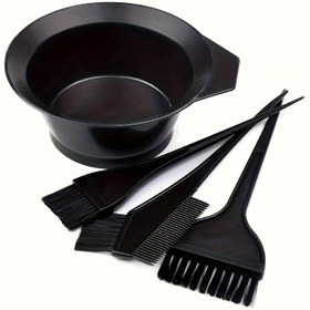 Resim 4 parça/set Kuaförlük Aksesuarları Seti Saç Boyama Fırçası Saç Boyama Renk Karıştırma Kasesi Çift Taraflı Fırça Berber Salon Kullanımı İçin Uygun 