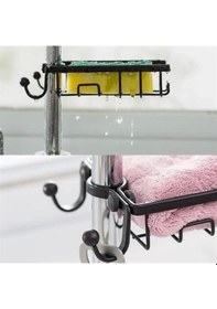 Resim Paslanmaz Çelik Mutfak Banyo Musluğuna Sabitlenebilir Sabunluk Çok Renkli 