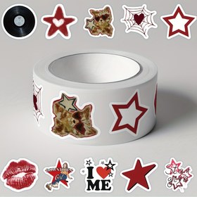 Resim 1 rulo/500 adet Şehir Sticker Dekoratif Malzeme Telefon Kılıfı Defter Gitar Kaykay Zarf Mühür Çıkartmaları 