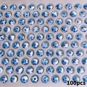 Resim 100 adet 8mm Mavi & Beyaz Orkide Seramik Boncuklar - El Yapımı Jingdezhen Porselen Boncuklar, Zarif Çiçek Desenli, Şık Beyaz Sır ve Pürüzsüz Yüzey ile DIY Takı Yapımı için, Bilezikler, Kolyeler, Ev El Sanatları - Dayanıklı Zanaatkarlık, Takı Yapımı İçin Boncuklar, Kolye Parçaları, Geleneksel Sanatı, El İşi Boncuk İşleri 