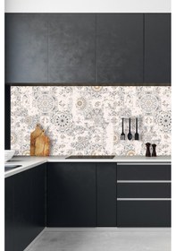 Resim MSticker Mutfak Tezgahı Arası Folyo Kaplama Laminasyonlu Geometrik Vintage Mozaik 