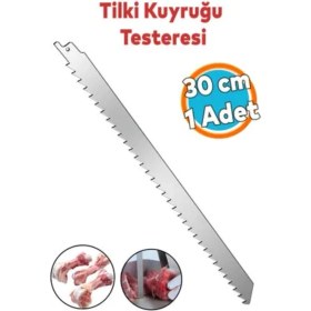 Resim Tilki Kuyruğu Kemik Kesme Testeresi Et Paslanmaz Çelik Bıçak Buz Kesme Bıçağı Ağzı Ucu 30 cm 
