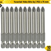 Resim Gfb Yuvarlak Yıldız Bits Uç I Pz2 x 75 mm | 10 Adet 
