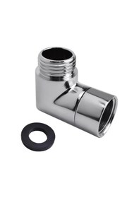 Resim Hombey Banyo Duşu Uzatıcı 90 Derece Bakır Bağlantı Elemanı, 360 Döner, G 1/2" Standart, Kol Açısı Değiştirici, Basıncı Engellemez 