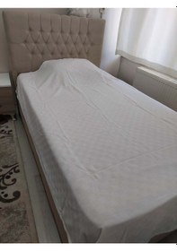 Resim Dama Desenli Pike Çift Kişilik Beyaz 200x230 | Pamuklu Yazlık Yatak Örtüsü 