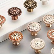 Resim Vintage Kırmızı Bronz Mutfak Dolabı Kolu - Şık Dolap & Gardırop Kapı Kolu, Ev Dekoru için Metal Çekmece Kolu 
