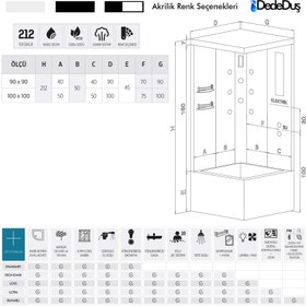 Resim Kare Mini Küvetli Buharlı | Jakuzili | Masajlı Compact Duşakabin | Mod - 90x90 / Siyah/Beyaz / Küvetli 