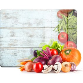 Resim Decovetro Mavi Ahşap Görünümlü Cam Kesim Tablası 30 x 40 cm 