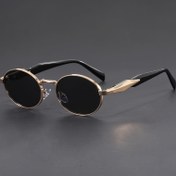 Resim 1 adet Kadınlar için Oval Altın Koyu Kahverengi Metal Erkekler Moda Gözlükleri Günlük Hayat ve Sevgililer Günü İçin Zarif Tasarım ve Anlamlılık Asla Eskimeyen Popüler Tasarım Trendy Her Şeye Uygun Yeni Trendy Tüm Yüz Şekillerine Uygundur 