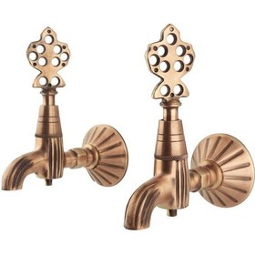 Resim FKN İkili Hamam Taslı Bakır Osmanlı Musluk 