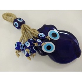 Resim Baykuş Nazar Boncuğu Püsküllü El Yapımı Cam Duvar Dekoru 