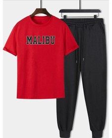 Resim Unisex Malibu 2'li Eşofman Takımı Kırmızı Siyah 
