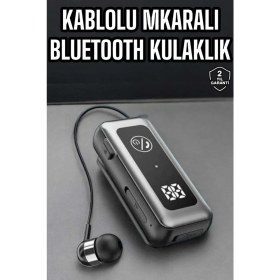 Resim Techno Stock Kablolu Bluetooth Kulaklık Kulak Içi Stereo Mikrofonlu Dijital Göstergeli 