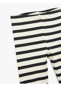 Resim Koton Çizgili Kaşkorse Dar Kalıp Pamuklu Siyah Kız Çocuk Tayt 6wkg40088ak SiYAH 