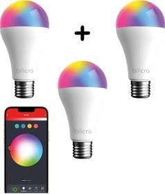 Resim Bilicra Mood Akıllı Ampül - 3'lü Set - 16 Milyon Renk Seçeneği & Wifi Üzerinden Kontrol 