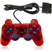 Resim Kırmızı Kablolu Gamepad Sony Ps2 Denetleyicisi İçin Sony Ps2/psx Joystick Sony Psone Joypad Kablolu Denetleyici Oyun Aksesuarları Satışı 