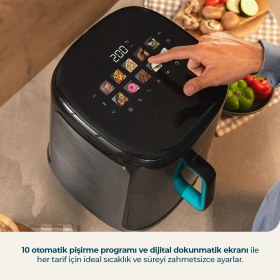 Resim Cecotec Cecofry Grill Smokin Prime 6500 Dumansız Airfryer 6,5L Izgara Fritöz Sağlıklı Yağsız Pişirme 