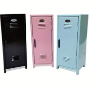 Resim 1 Adet Sağlam Mini Metal Dolap - Kilitli Kasa, Nakit, İnce Eşyalar ve Anahtarlar İçin Güvenli Çelik Kabinet - Ev, Ofis Yurt İçin Kompakt Kapalı Depolama Ünitesi (Kapı Renk Seçenekleri: Siyah/Pembe) 