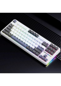 Resim Aula F87 Mekanik Rgb Tkl Graywood V3 Switch Kablosuz Makrolu Hot Swap Klavye 