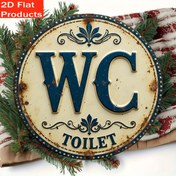Resim 2D Düz, 1 adet Vintage Ahşap Banyo Plakası - Rustik Tarz Dekoratif İşaretleme ile "WC" Tasarımı, Ev, Kafe, Restoran ve Dış Mekan Kullanımı için İdeal, Cadılar Bayramı ve Noel Süslemeleri için Mükemmel, Elektrik Gerektirmez, Arkadaş ve Aile için İdeal Hediye, Banyo Dekoru, Vintage, Rustik Süsleme, Banyo Aksesuarları ve Süslemeleri, Ev Dekoru, Noel Süslemesi, Cadılar Bayramı Süslemesi, Apartman Dekoru, Ev Dekoru, Duvar Dekoru 