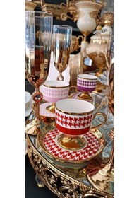 Resim Kaz Ayağı Renkli 6 Kişilik Kahve Fincan Takımı W-juliet Çok Renkli 