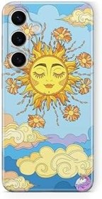 Resim Multitronic Samsung Galaxy S25 Plus Uyumlu Güneş Desenli Tasarım Baskılı Şeffaf Kılıf 