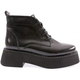 Resim Dgn Pm483-k1903-22k Önden Bağcikli Yuvarlak Burun Kalin Taban Kadin Bot PM483-K1903-1211-R7749 Siyah 