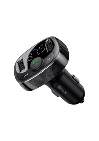 Resim Baseus T-typed S-09a Bluetooth Fm Transmitter Araç Kiti Çift Usb Araç Kiti 