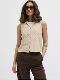 Resim Jack & Jones Kadın Gömlek Yaka Fermuar Kapamali Bluz - Selma - 12277424 Fog 