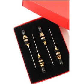 Resim 4 Lü Boncuklu Taşlı Eşarp İğnesi. Şal İğnesi. Türban İğnesi. Başörtü İğnesi. Eşarp Ve Şal İğnesi. Çok Renkli 