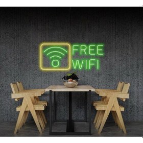 Resim Twins Led Free Wifi Yazılı Ve Şekilli Neon Tabela Yeşil Model:model:29543366 Yeşil 