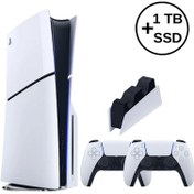 Resim Sony Playstation 5 Slim CD'Li 1 TB İthalatçı Garanti + 2 Kol + Şarj İstasyonu + 1TB SSD 