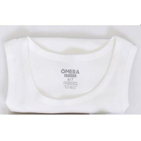 Resim Omera Organik Kumaş Ribana Erkek Çocuk Atlet 4002 Beyaz 