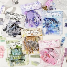 Resim 40 Levha/Paket Sticker Paketi, PET Malzeme, Sıfır Kumaş Serisi Ekose Temalı El Hesaplama Kırtasiye Su Şişesi Dekorasyon Stickerları, Doğum Günü ve Tatil Hediyeleri Olarak Kullanılabilir, Stickerlar, Scrapbook Malzemeleri, Günlük Sticker, Günlük Malzemeleri, Planer Sticker 