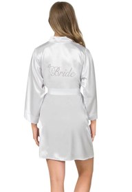 Resim Marsilyan ieg Ekru Kısa Saten Bride Sabahlık ILKEL-MDGYM457 