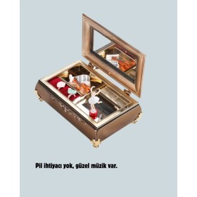 Resim Store Mania Müzikli Balerin Figürlü Takı Kutusu Piyano Desenli Dekoratif (STORE-MANIA-5938) 
