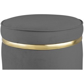 Resim Zerafet Gold Kaplama Luxery Puf- Gri Babyface Kumaş Pofuduk Oturma Pufu&makyaj Pufu&bench 